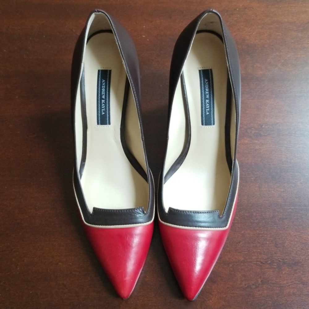 New Andrew Kayla two tone high heels.